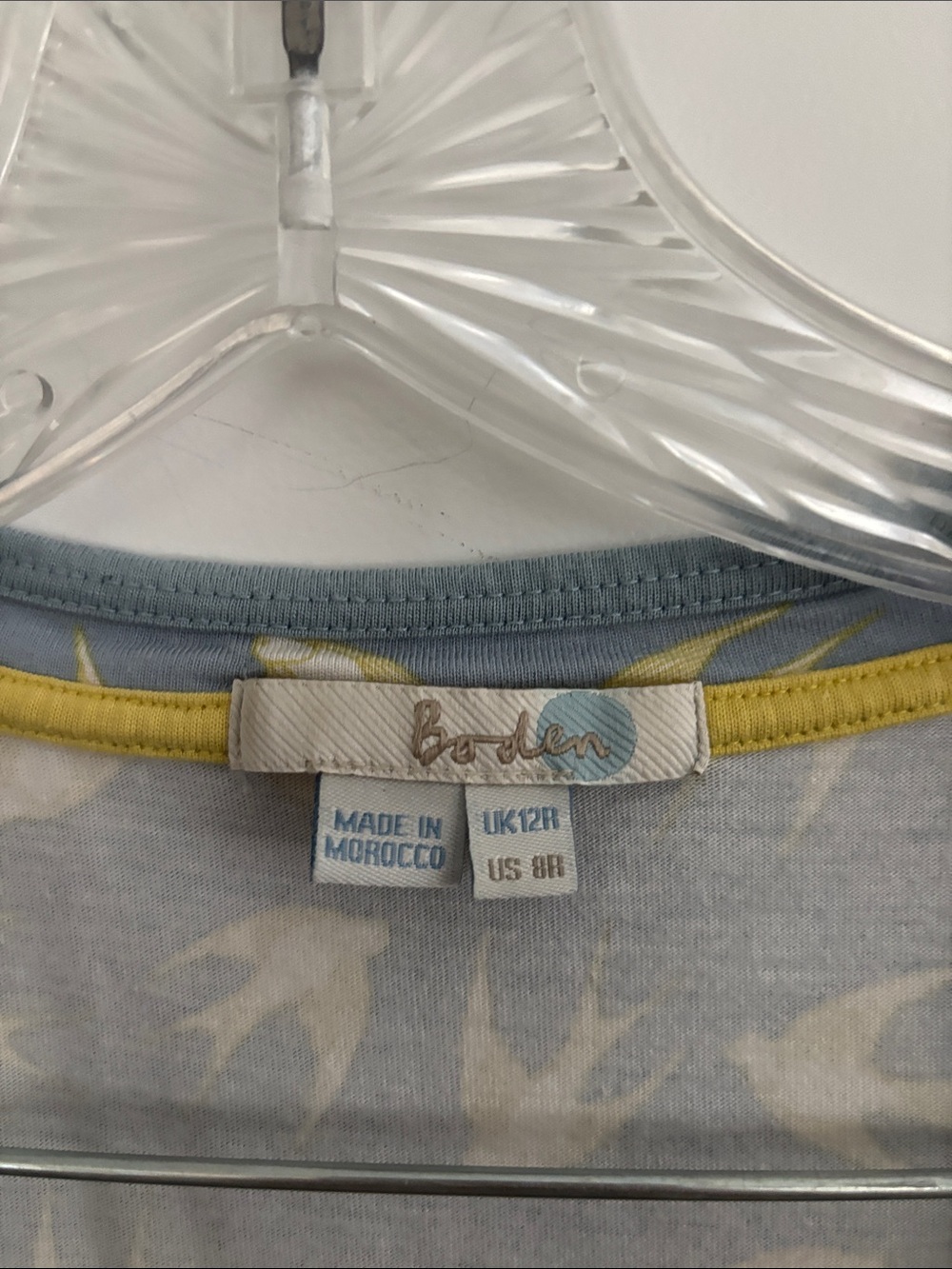 Boden Light Blue Mini Dress with Yellow Bird Print - Picture 2 of 3